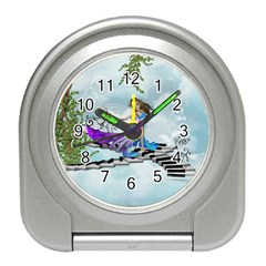 Cute Fairy Dancing On A Piano Travel Alarm Clock by FantasyWorld7