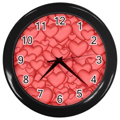Hearts Love Valentine Wall Clock (black) by HermanTelo