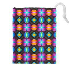 Squares Spheres Backgrounds Texture Drawstring Pouch (4xl) by HermanTelo
