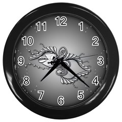 Decorative Clef, Zentangle Design Wall Clock (black) by FantasyWorld7