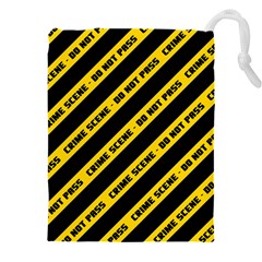 Warning Colors Yellow And Black - Police No Entrance 2 Drawstring Pouch (4xl) by DinzDas