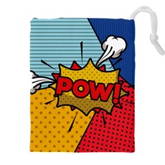 Pow Word Pop Art Style Expression Vector Drawstring Pouch (4xl) by Amaryn4rt