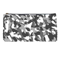 Grey And White Camouflage Pattern Pencil Case by SpinnyChairDesigns