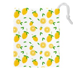 Illustrations Lemon Citrus Fruit Yellow Drawstring Pouch (4xl) by Alisyart