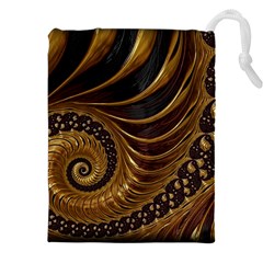 Shell Fractal In Brown Drawstring Pouch (4xl) by SomethingForEveryone