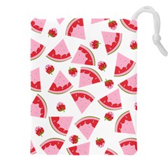 Pink Watermeloon Drawstring Pouch (4xl) by Sapixe