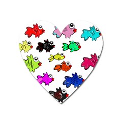 Fish Fishes Marine Life Swimming Water Heart Magnet by Sapixe