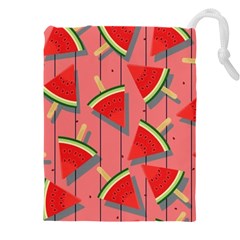Red Watermelon Popsicle Drawstring Pouch (4xl) by ConteMonfrey