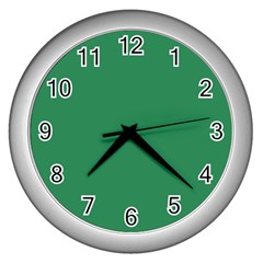 Color Sea Green Wall Clock (silver) by Kultjers