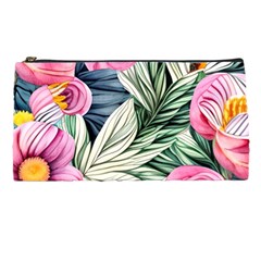 Delightful Watercolor Flowers And Foliage Pencil Case by GardenOfOphir