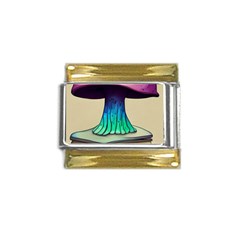 Forest Fairycore Mushroom Gold Trim Italian Charm (9mm) by GardenOfOphir