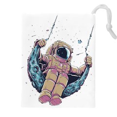 Drawing-astronaut Drawstring Pouch (4xl) by 99art