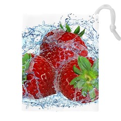 Red Strawberries Water Squirt Strawberry Fresh Splash Drops Drawstring Pouch (4xl) by B30l