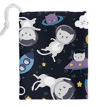 Space Cat Illustration Pattern Astronaut Drawstring Pouch (4XL) Back