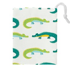 Cute-cartoon-alligator-kids-seamless-pattern-with-green-nahd-drawn-crocodiles Drawstring Pouch (4xl) by uniart180623