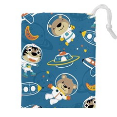 Seamless-pattern-funny-astronaut-outer-space-transportation Drawstring Pouch (4xl) by uniart180623