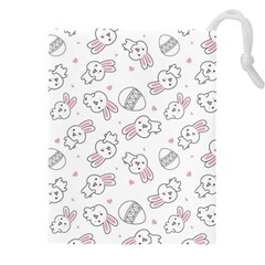 Cute Pattern With Easter Bunny Egg Drawstring Pouch (4xl) by Simbadda