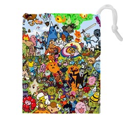 Cartoon Characters Tv Show  Adventure Time Multi Colored Drawstring Pouch (4xl) by Sarkoni