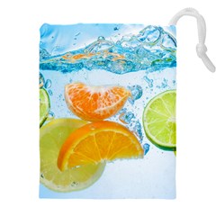 Fruits, Fruit, Lemon, Lime, Mandarin, Water, Orange Drawstring Pouch (4xl) by nateshop